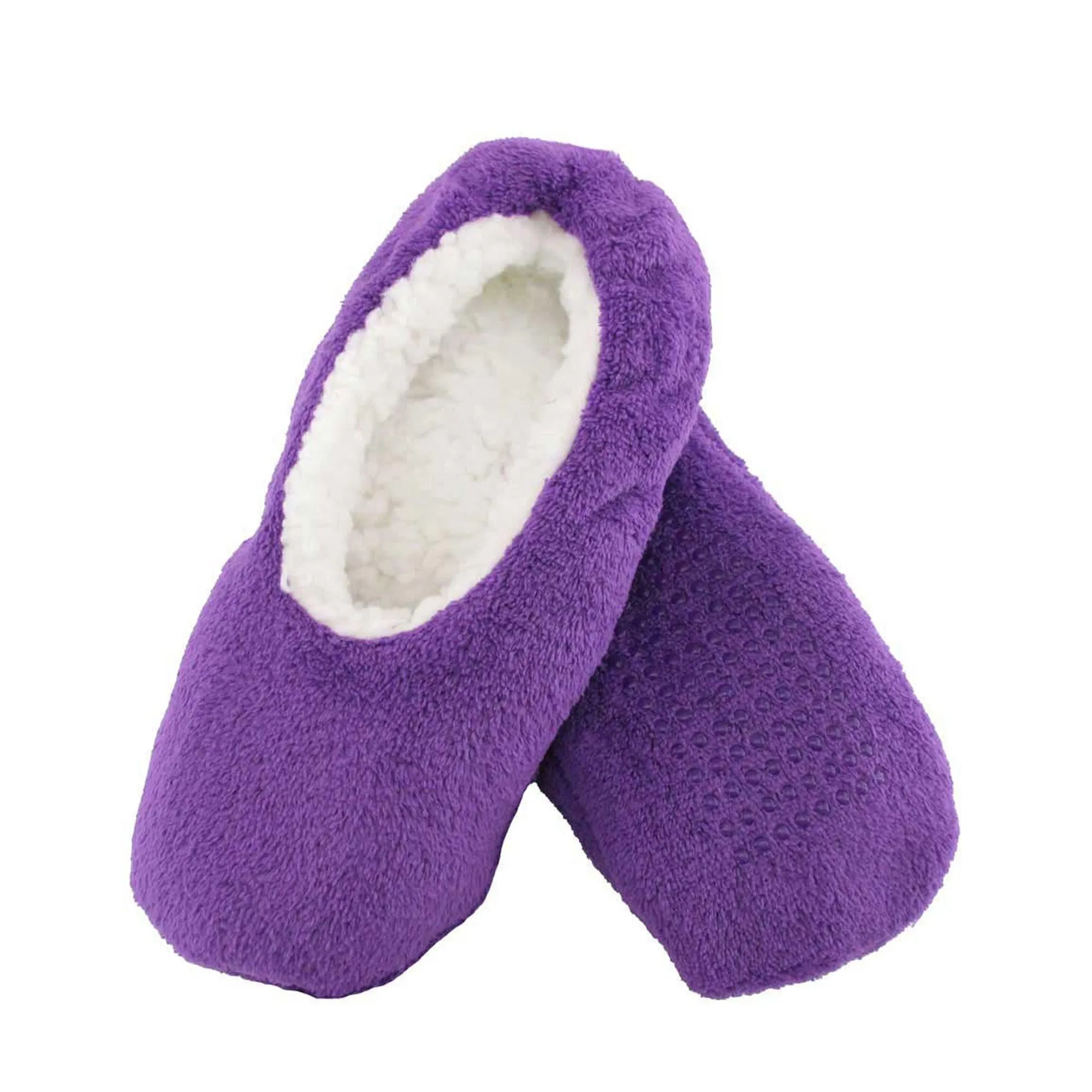 Women's Soft Warm Microfiber Cozy Fuzzy Colorful Non-Slip Slippers, 3 Pairs Single Color