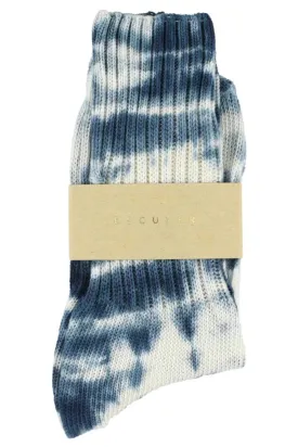 Women's Tie Dye Socks, Off White & Graphite