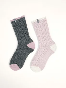 Women's Ultra-Soft Crew Socks (2 Pairs) - Pink