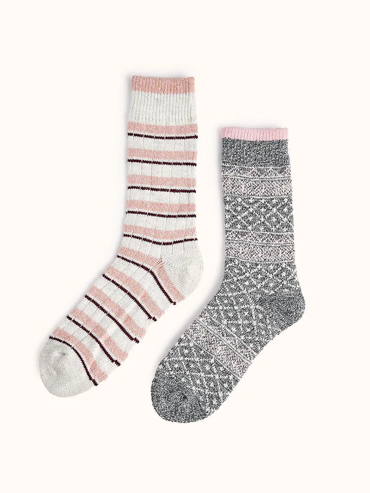 Women's Wool Blend Crew Socks (2 Pairs)