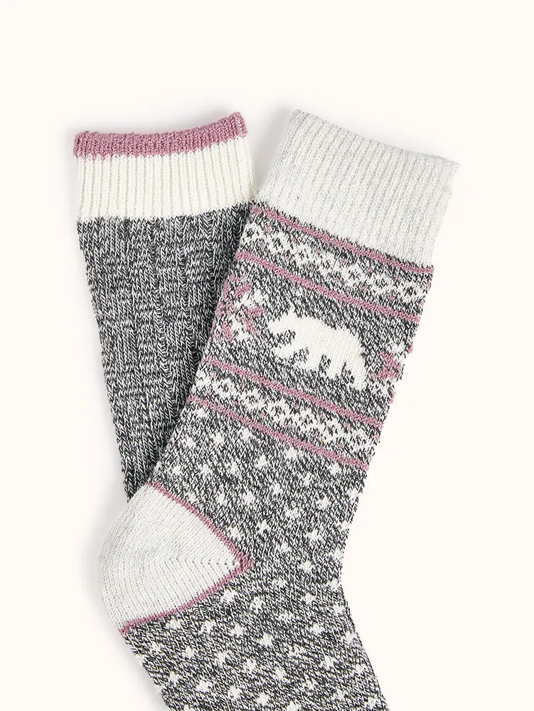 Women's Wool Blend Crew Socks (2 Pairs)