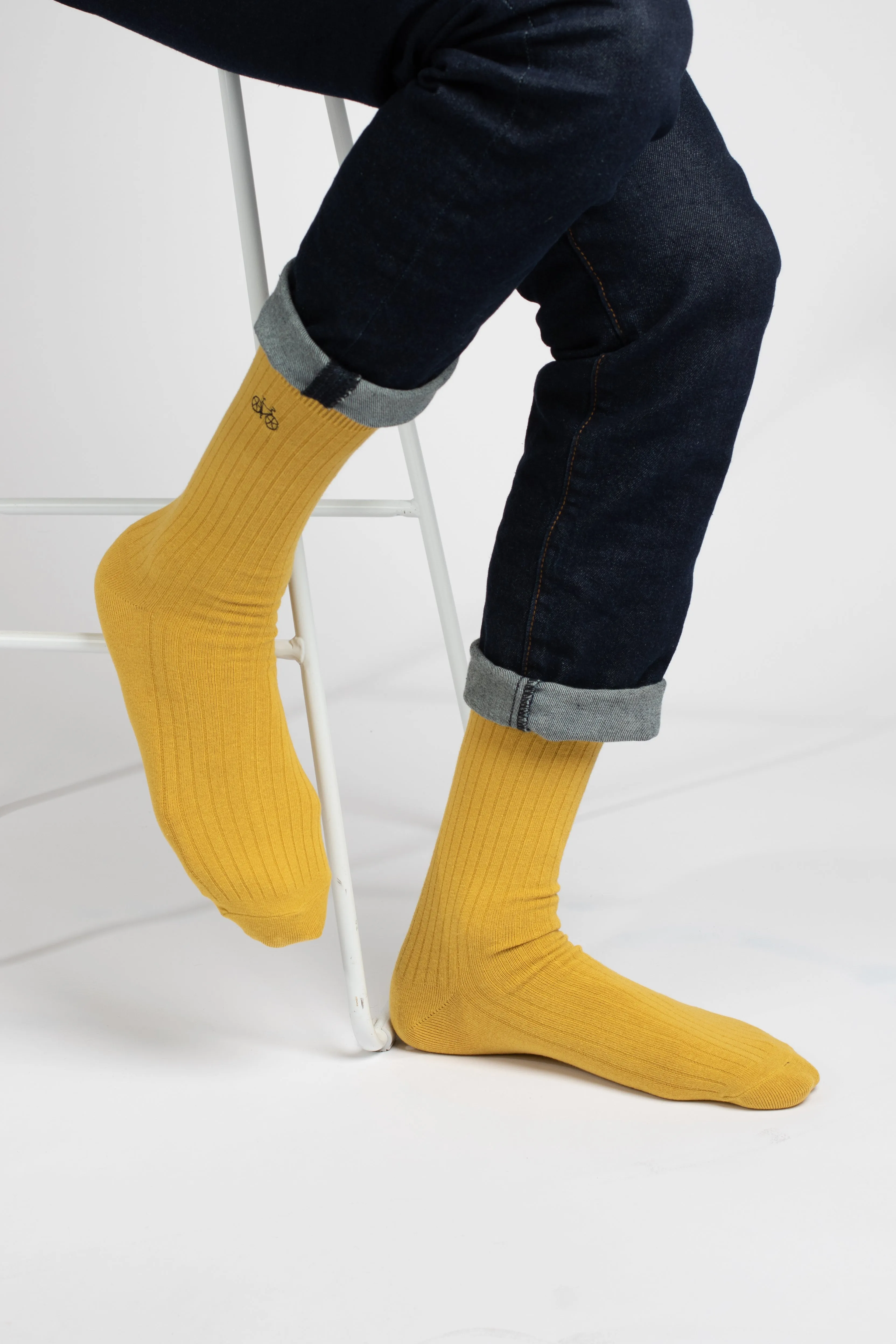 Yellow Rib Socks